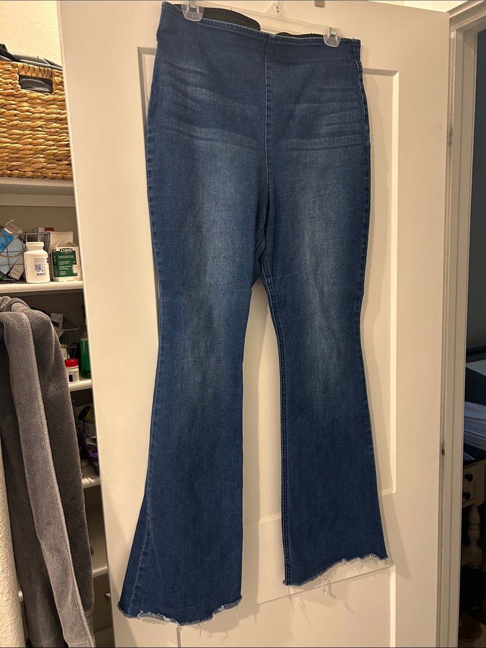 Knox Rose Dark Blue Flare High-Rise Jeans